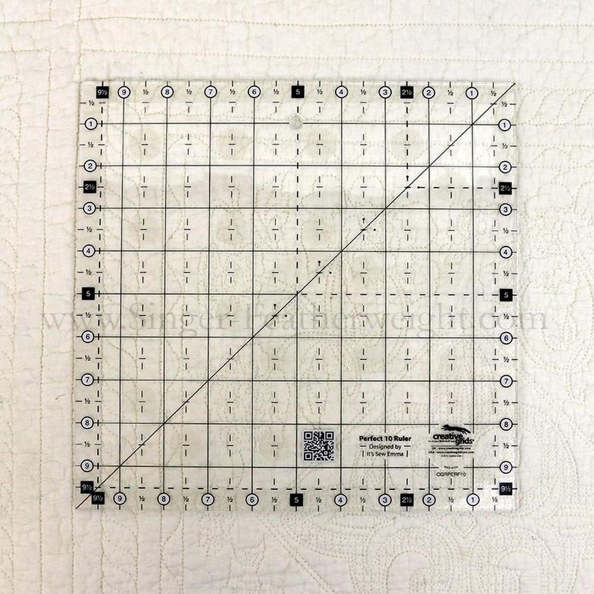 Cutting Ruler, CREATIVE GRIDS Perfect 10 Ruler (with self-grips)