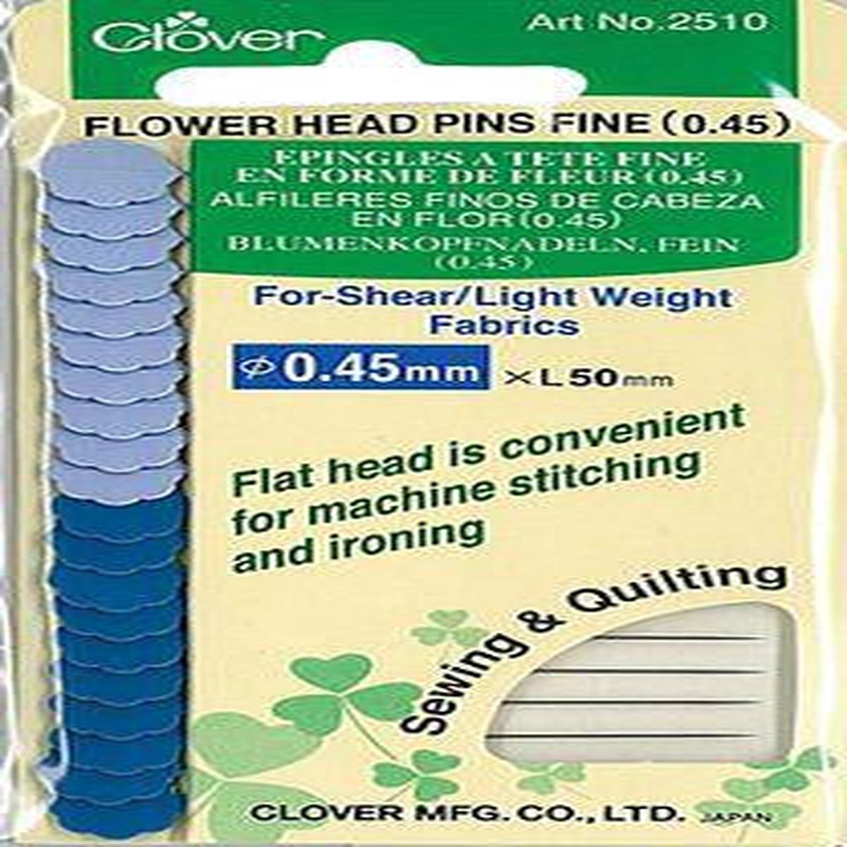 Flower Head Pins, Blue Flowers -FINE
