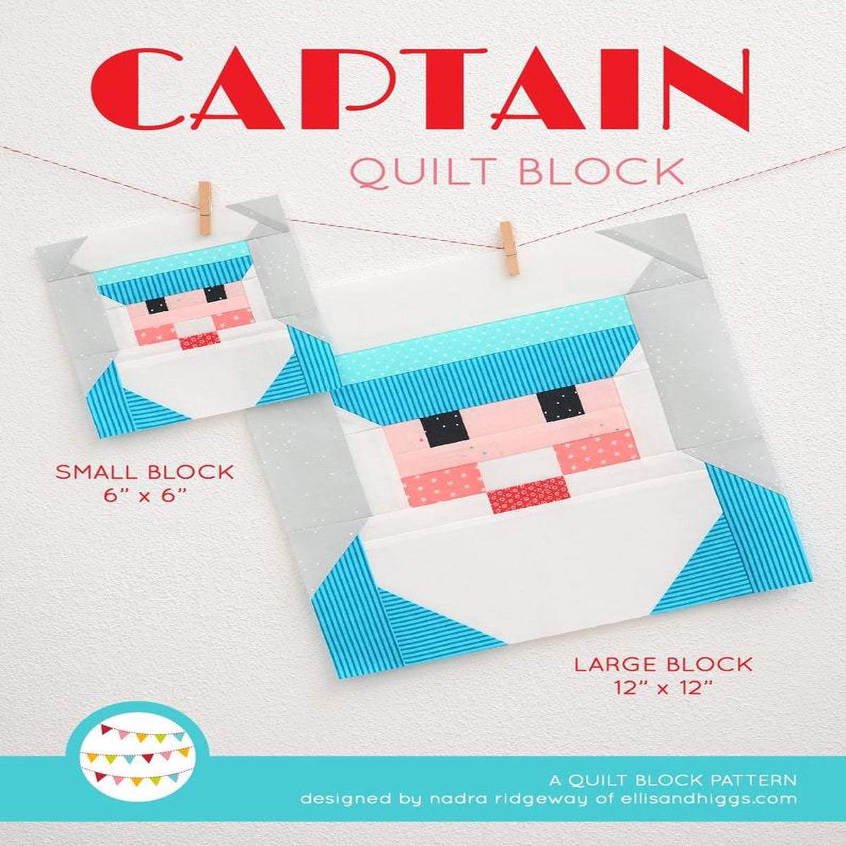 Pattern, Nautical Captain Quilt Block by Ellis & Higgs (digital download)