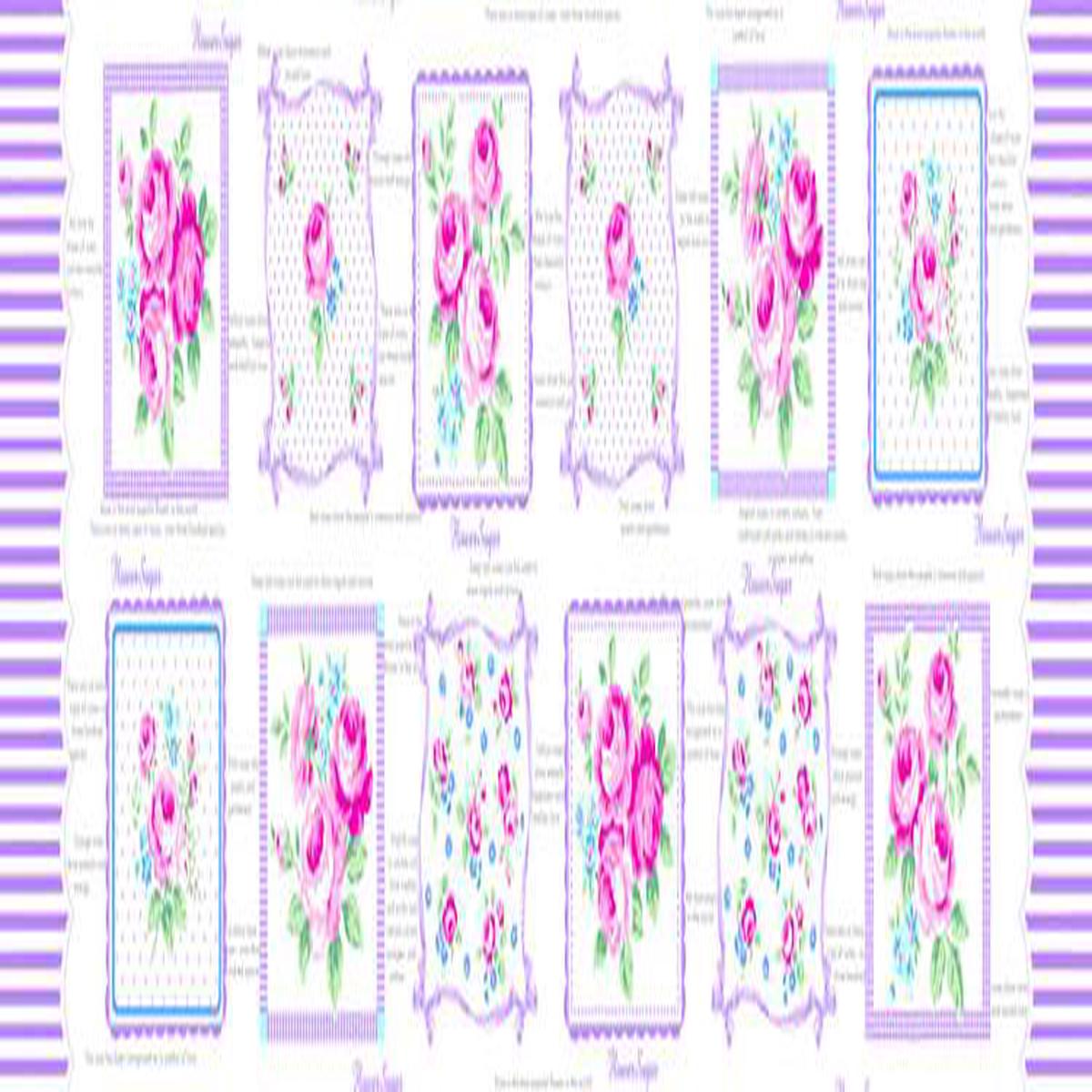 Fabric, Flower Sugar Symbol of Love by LECIEN - ROSES PURPLE (by the yard)
