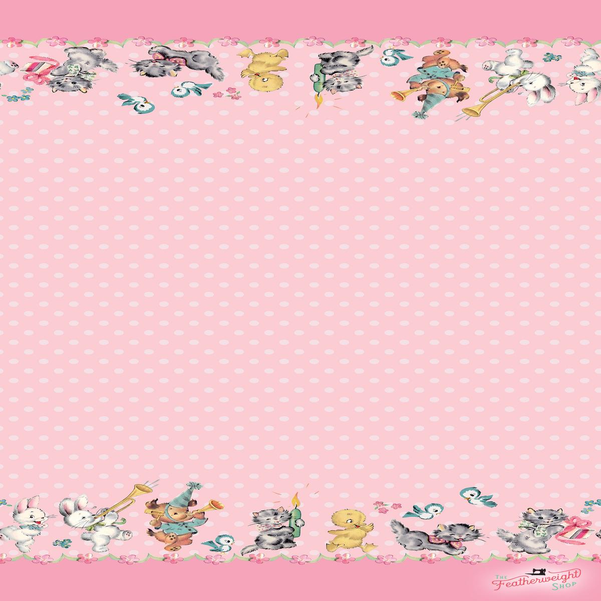 Fabric, Perfect Party by Lindsay Wilkes for Penny Rose Fabrics - BORDER PINK (by the yard)