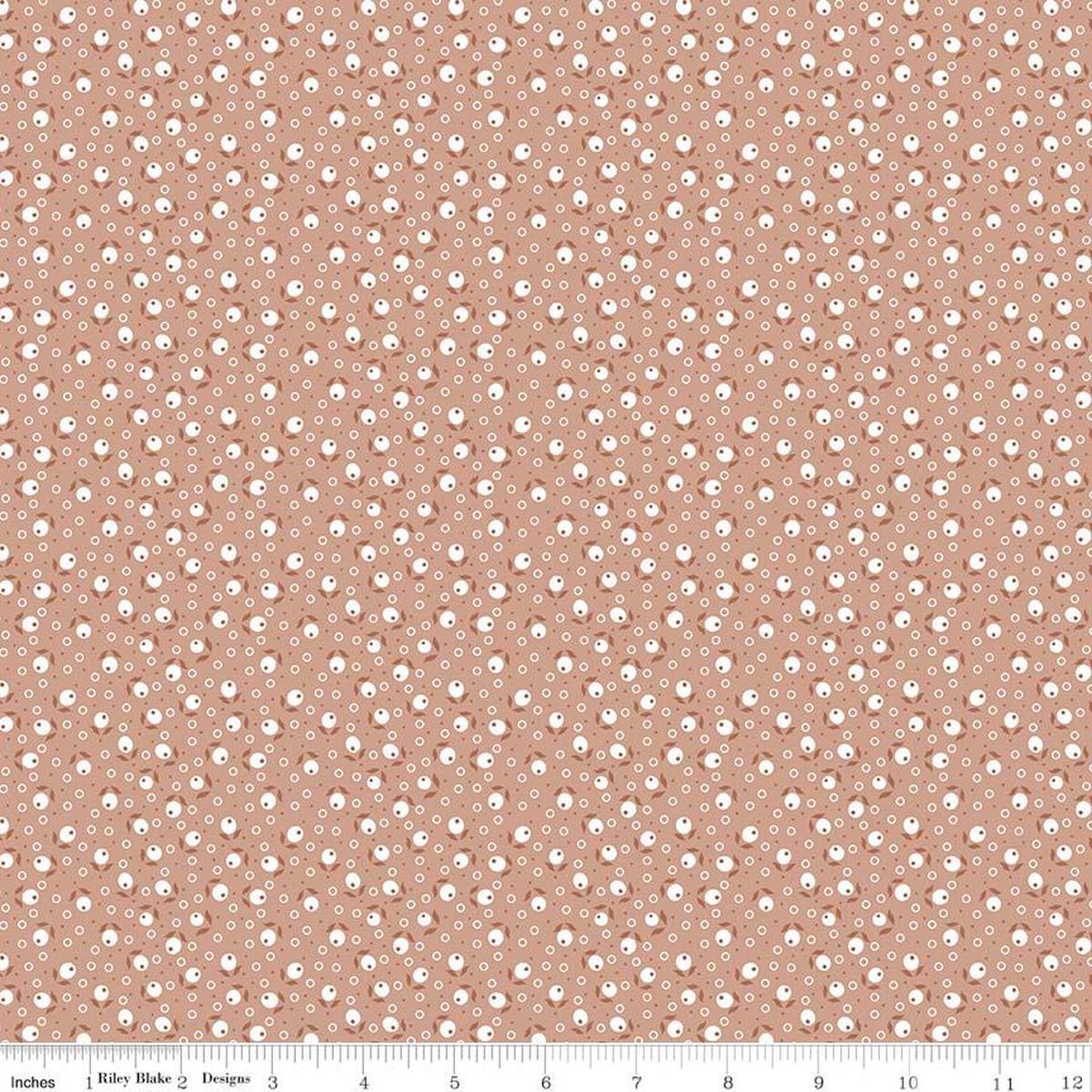 Fabric, Farm Girl Vintage by Lori Holt NUTMEG BLOSSOM (by the yard)