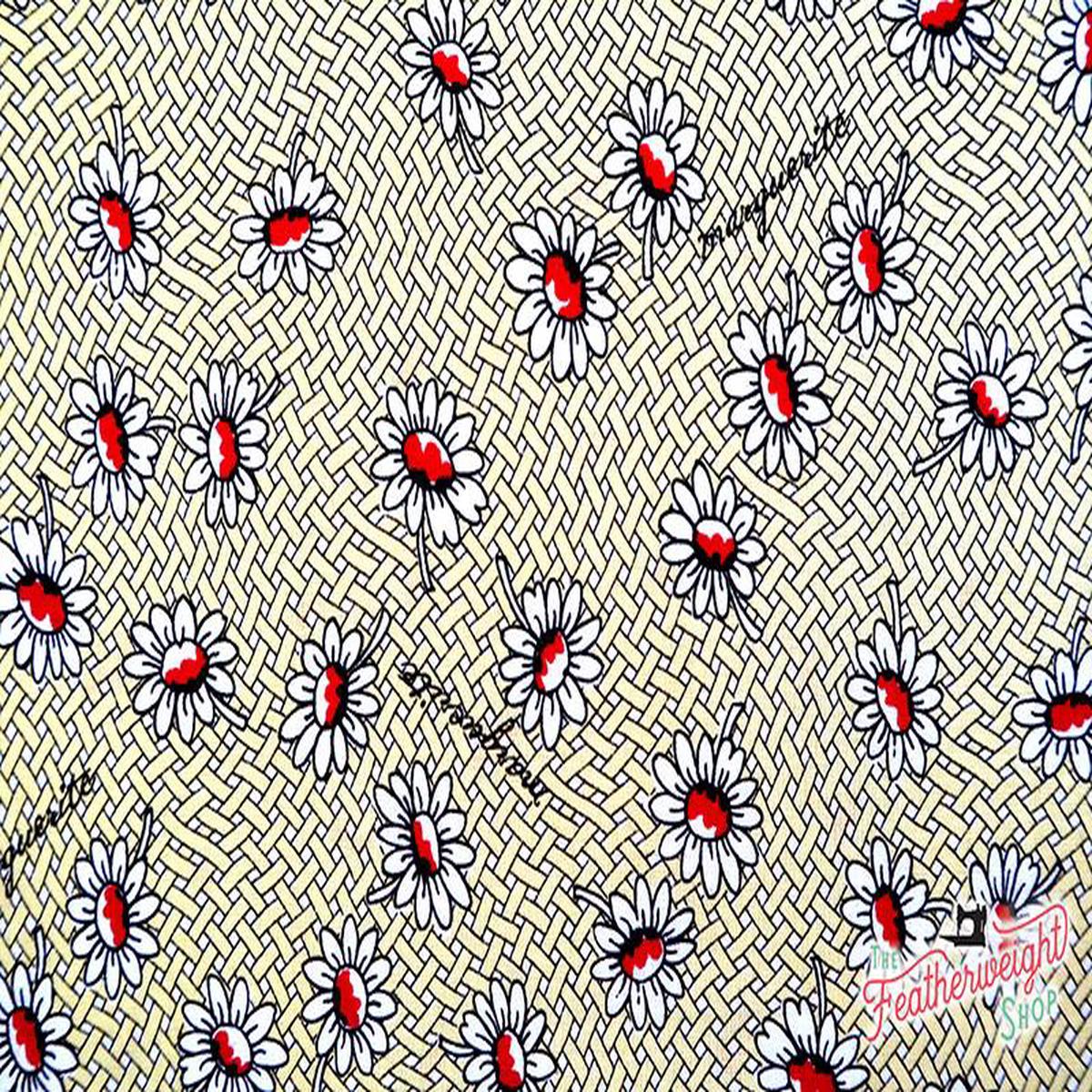 Fabric, Popping Up Daisies, Yellow Feedsack Style (by the yard)