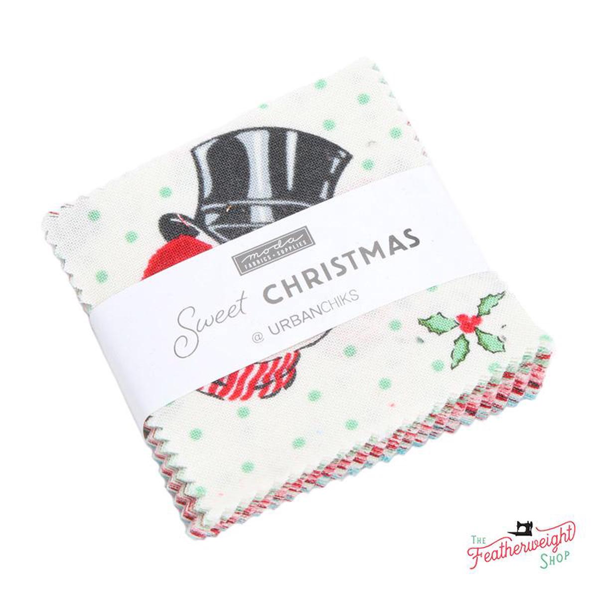 Fabric, Sweet Christmas Snowman MINI Charm Pack by Urban Chiks for Moda