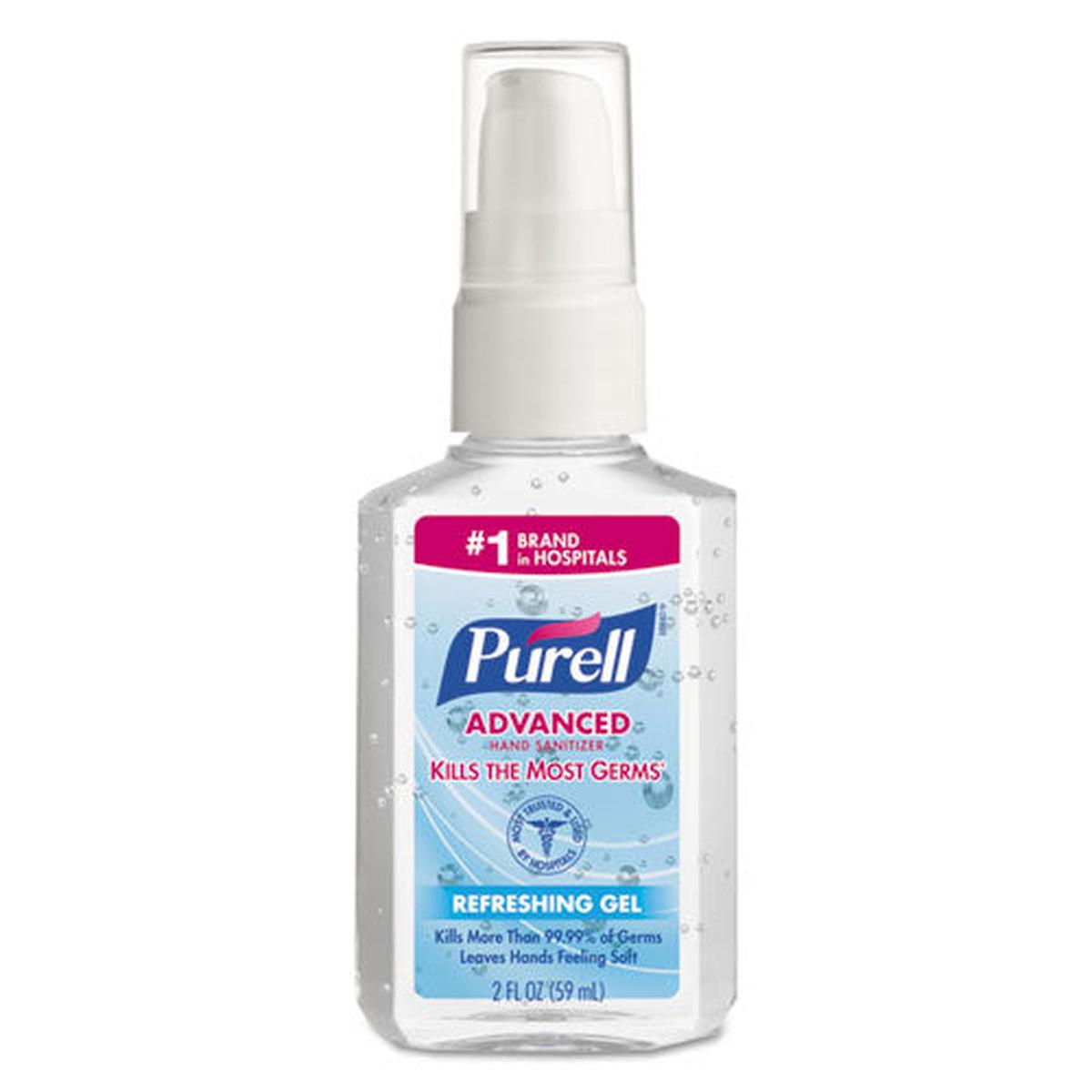 Advanced Gel Hand Sanitizer, Refreshing Scent, 2 Oz Pump Bottle, 24-carton