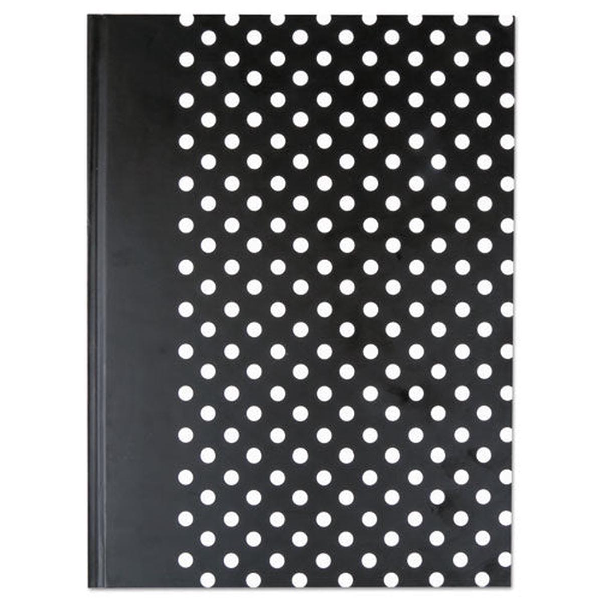Casebound Hardcover Notebook, Wide-legal Rule, Black-white Dots, 10.25 X 7.68, 150 Sheets