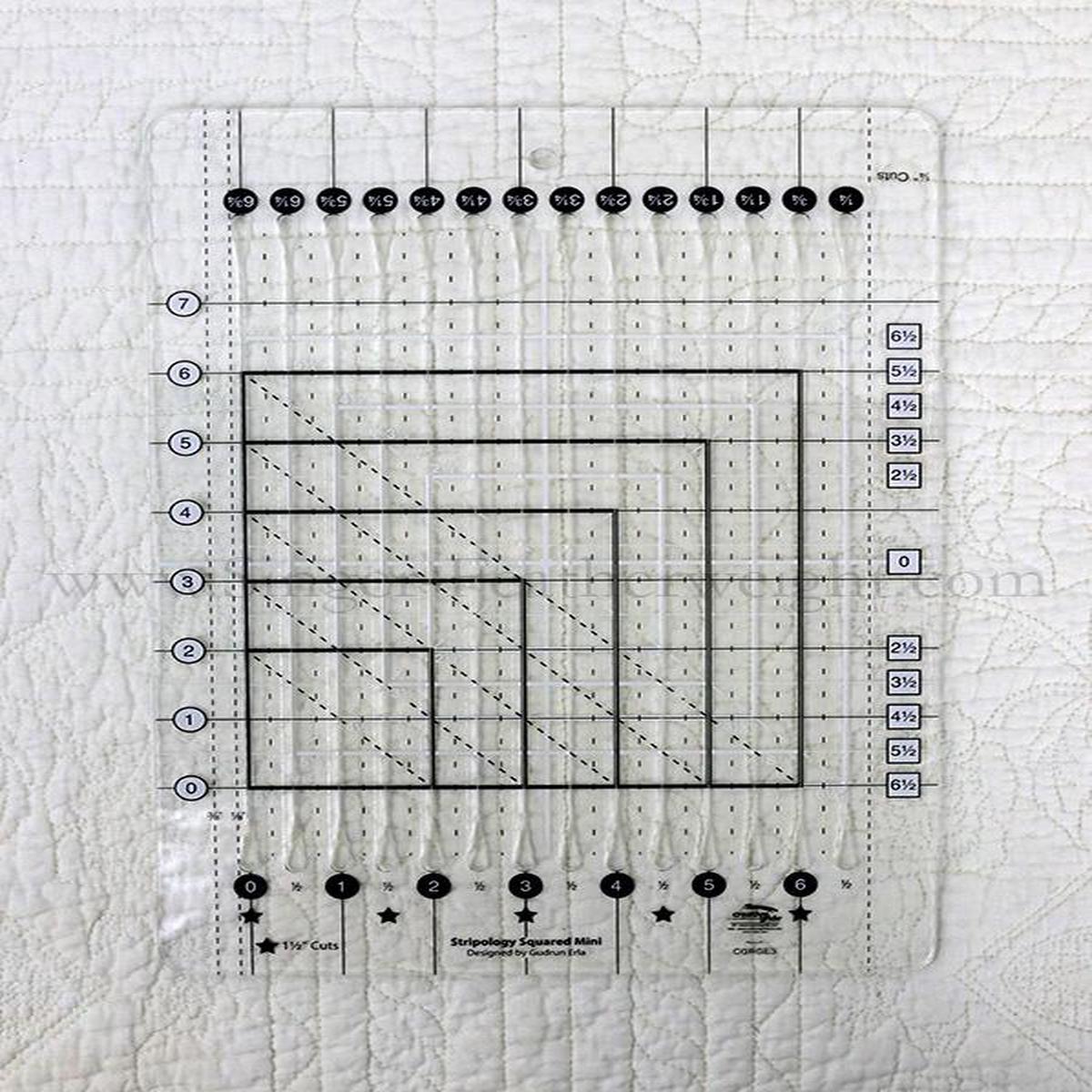 Cutting Ruler, CREATIVE GRIDS STRIPOLOGY SQUARED MINI (with self-grips)