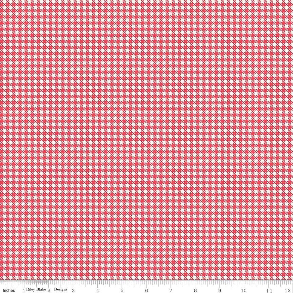 Fabric, Farm Girl Vintage by Lori Holt GINGHAM RED (by the yard)