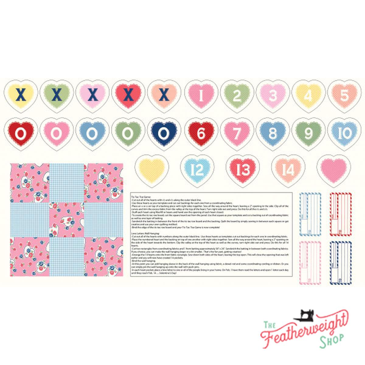 Fabric, Love Letters by Lindsay Wilkes for Riley Blake Designs - Tic-Tac-Toe And Labels Panel