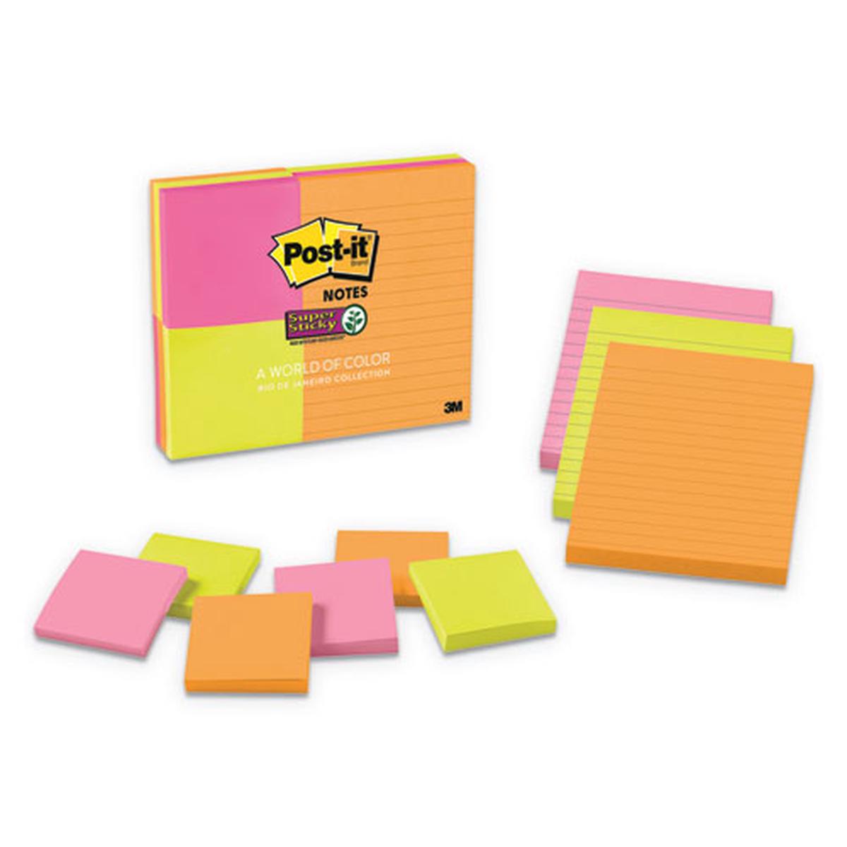 Pads In Rio De Janeiro Colors, (6) 3 X 3 And (3) 4 X 6, 90-sheet Pads, 9 Pads-pack