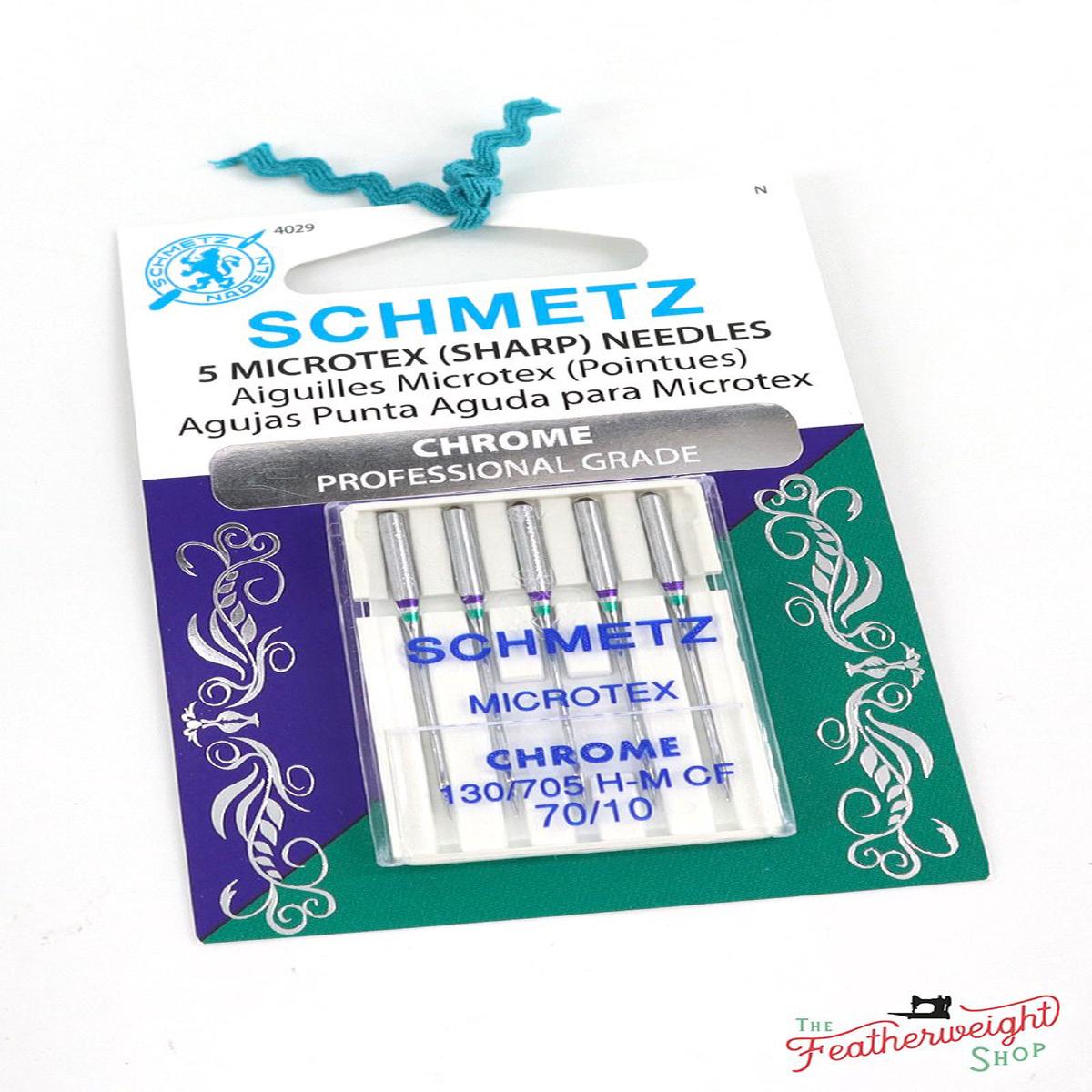 Schmetz Sewing Needles CHROME Sharp Microtex, 5pk