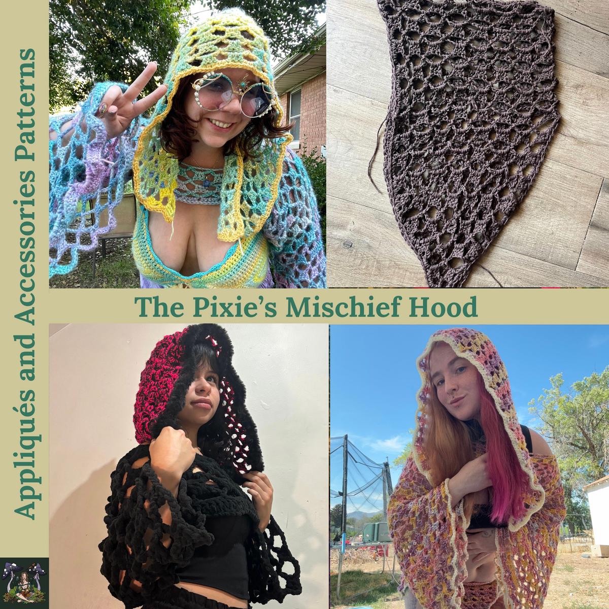 The Pixies Mischief Hood - DIY Crochet Festival Hood PDF Pattern