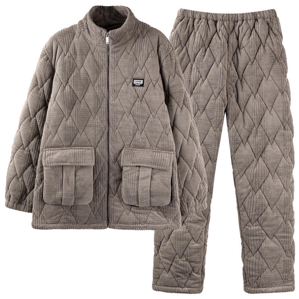 Thick outer collar home clothes, pajamas for men