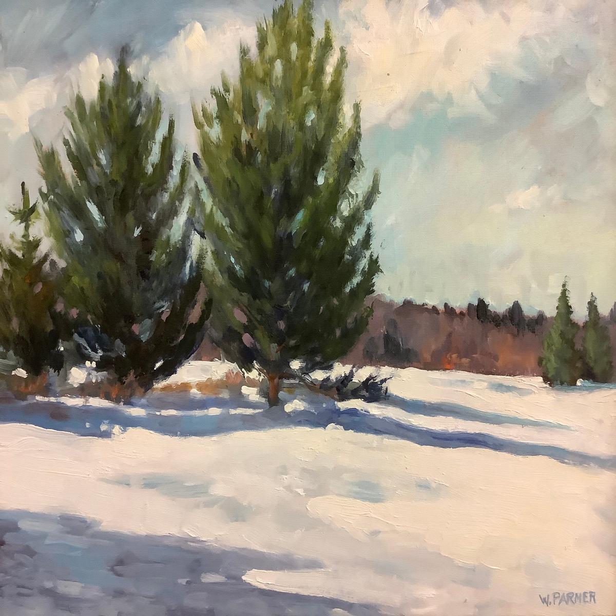 Bright Day: Late Winter Oil on Canvas Board