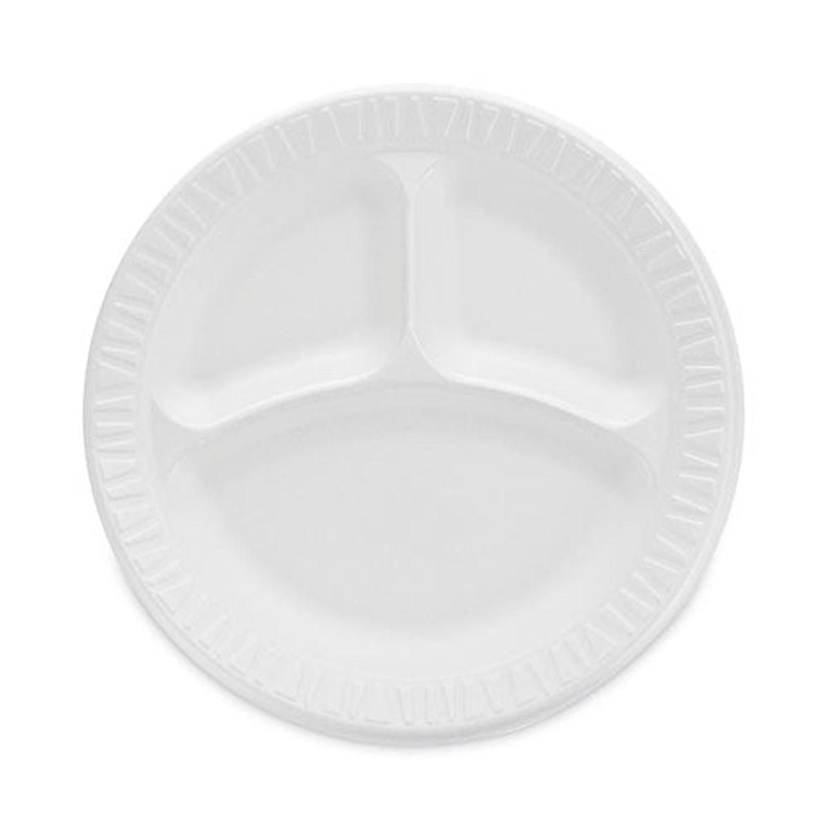 Concorde Non-laminated Foam Plate, 3-compartment, 9