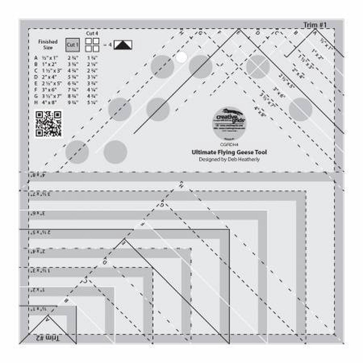Cutting Ruler, Creative Grids Ultimate Flying Geese Tool (with grips)