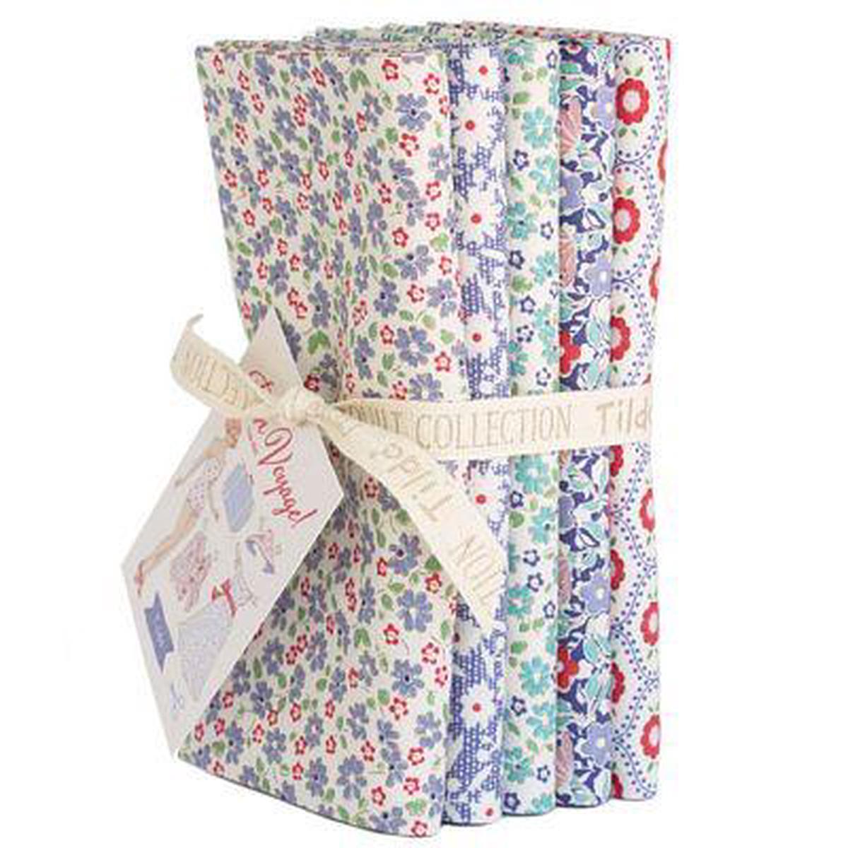 Fabric, Bon Voyage Fat Quarter Bundle from Tilda Fabrics - SMALL BLUE
