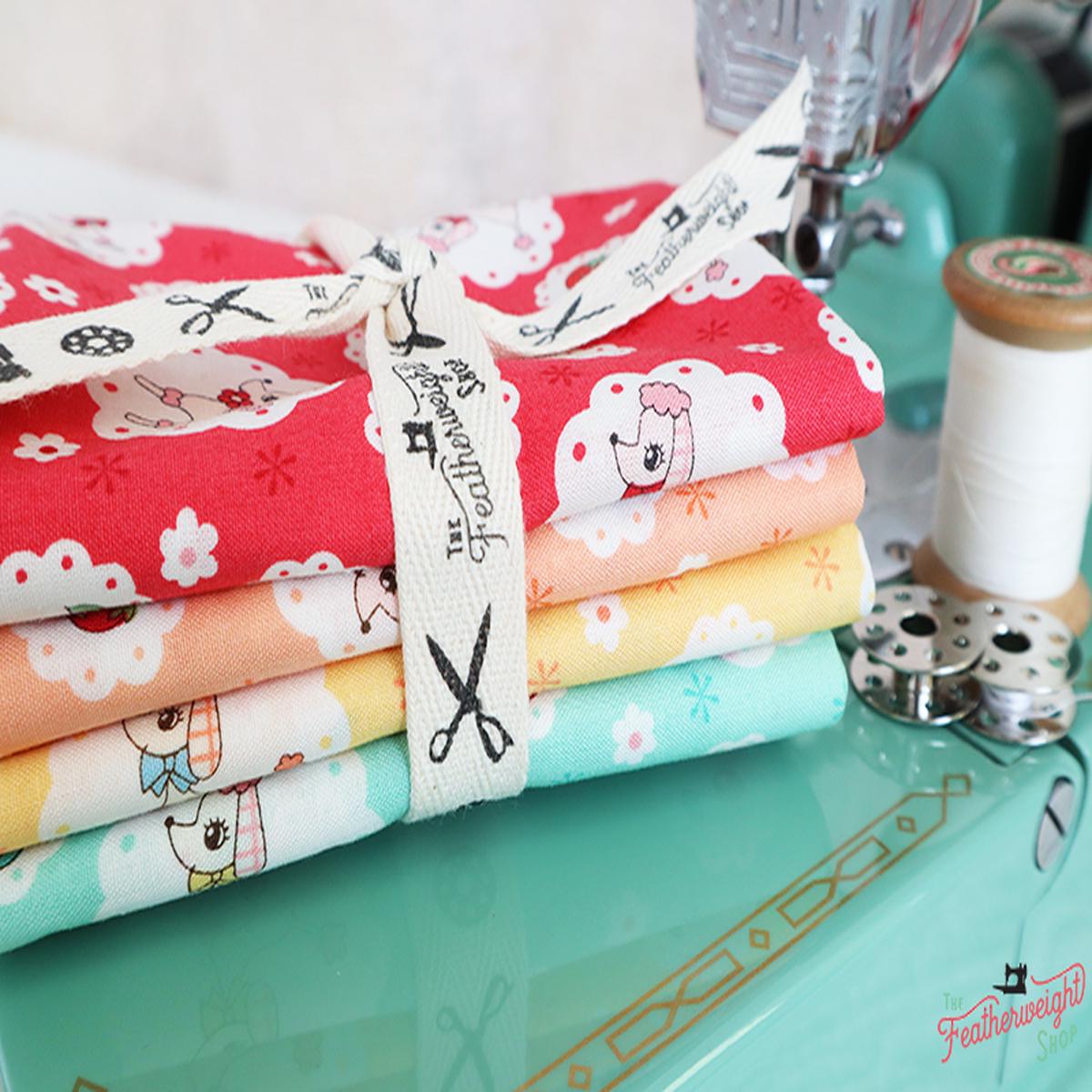Fabric, French Poodle Doily, 30's Collection - FAT QUARTER BUNDLE