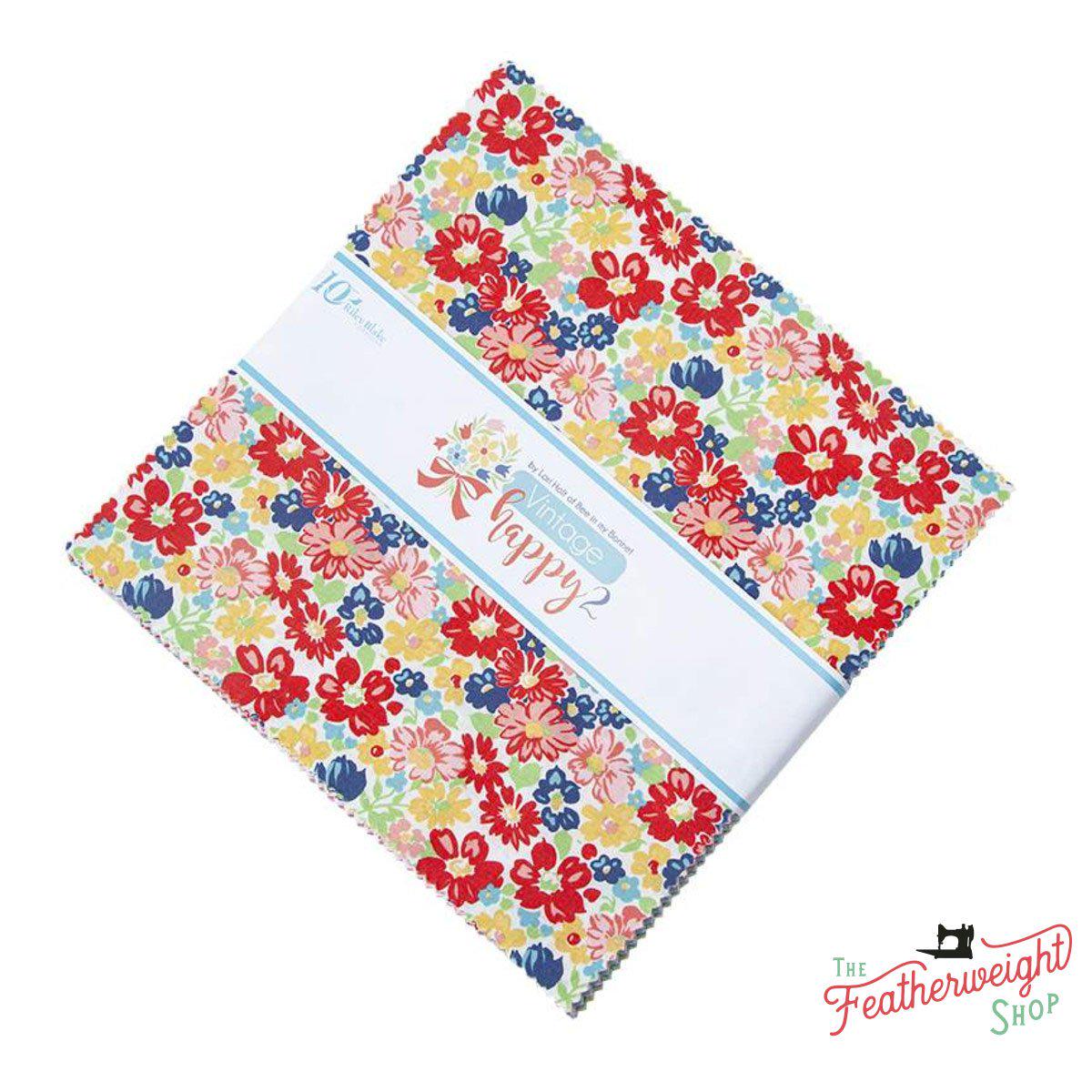 Fabric, Vintage Happy 2 by Lori Holt for Riley Blake Designs - 10-inch Square LAYER CAKE