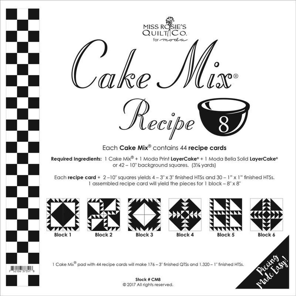 PATTERN, Miss Rosie's Quilt Co. - CAKE Mix Recipe #8