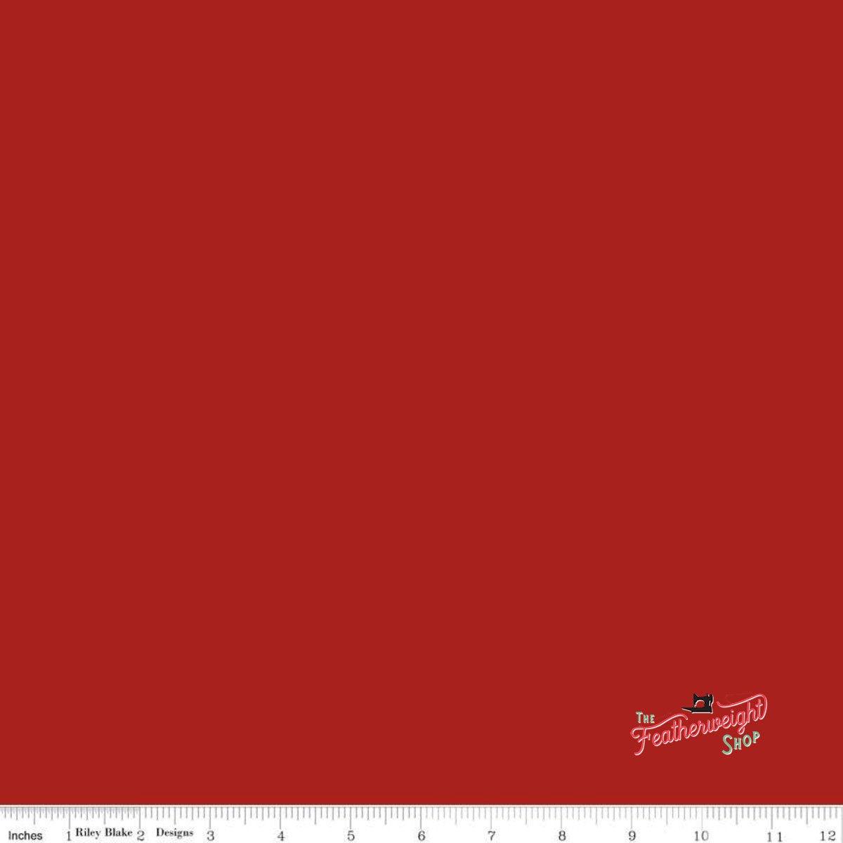 Fabric, Confetti Cottons by Riley Blake Designs - BARN RED SOLID (by the yard)