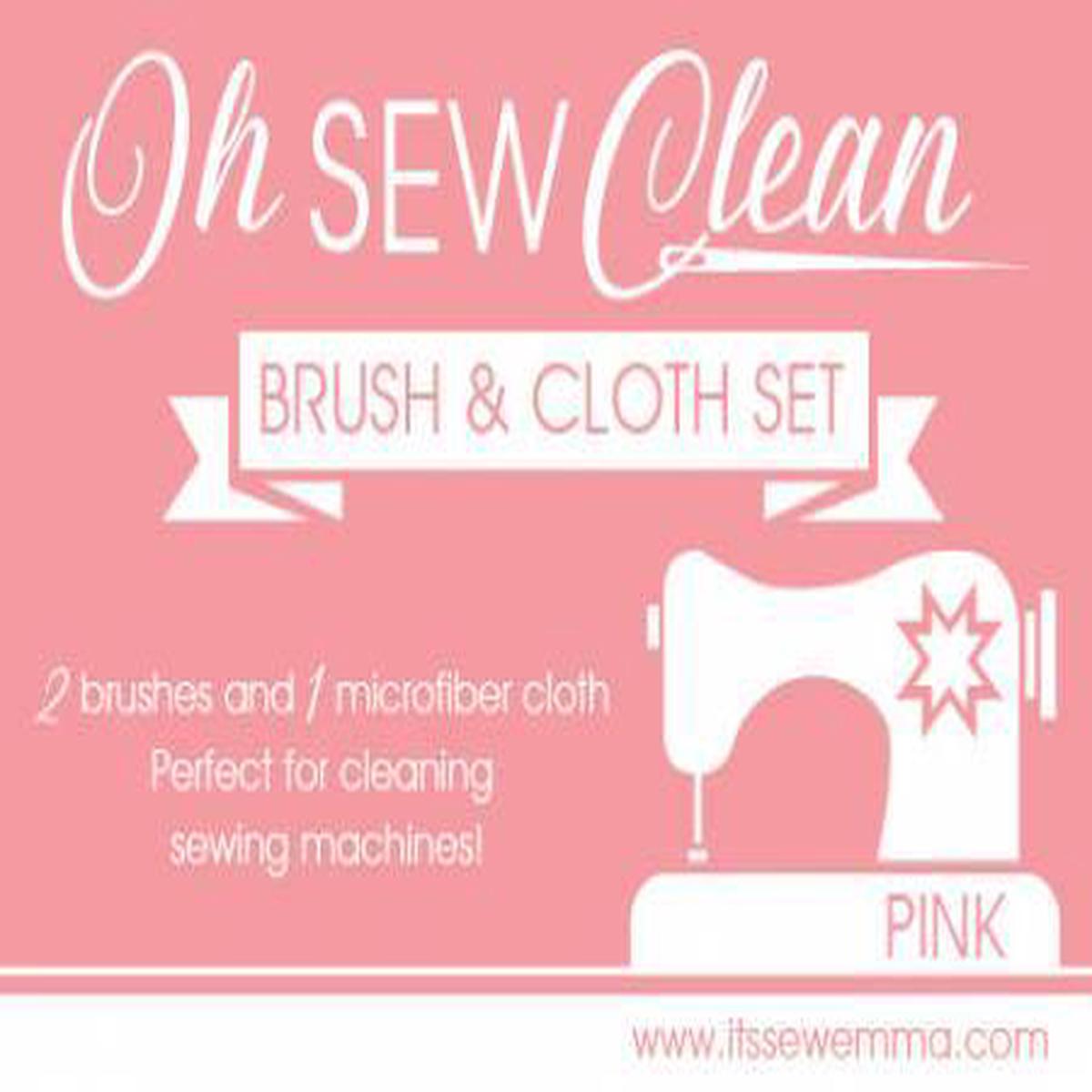 Oh Sew Clean Brush and Cloth Set by It's Sew Emma - PINK