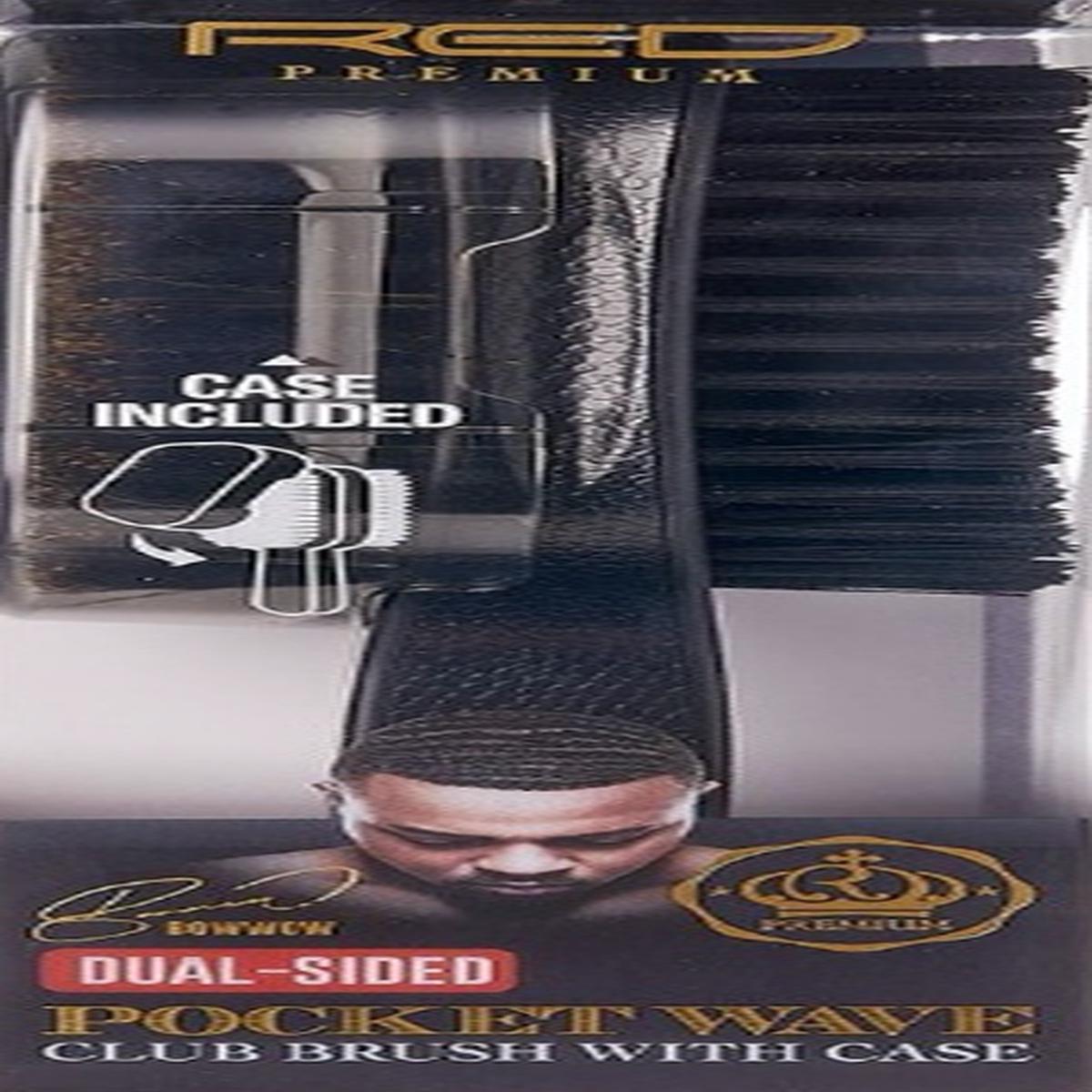 Dual Sided Pocket Wave Curved Club Brush With Case