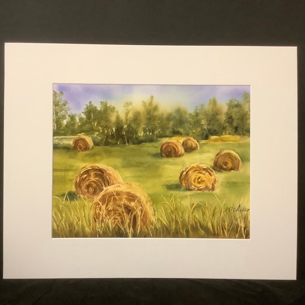 September Hayfield, Matted Print
