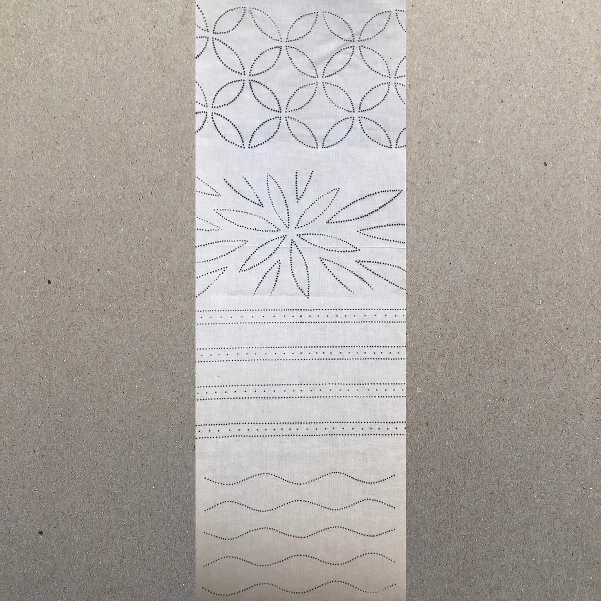 Cotton Tenugui for Ori-Nui Shibori - Printed with 'Aobana' Fugitive Ink