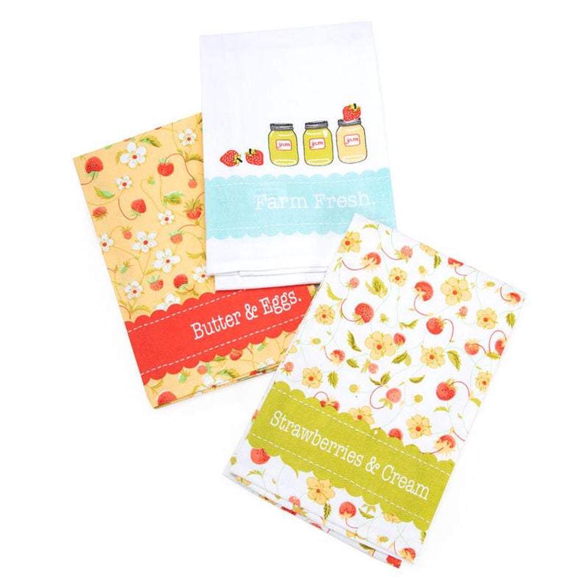 Set of 3 Tea Towels by Fig Tree & Co - Chantilly