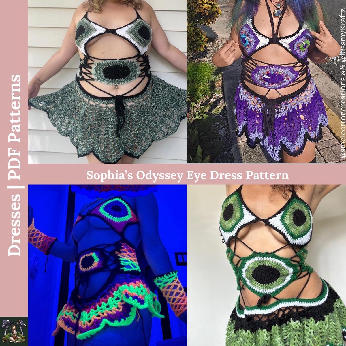 Sophias Odyssey Eye Dress - DIY Crochet Festival Dress PDF Pattern