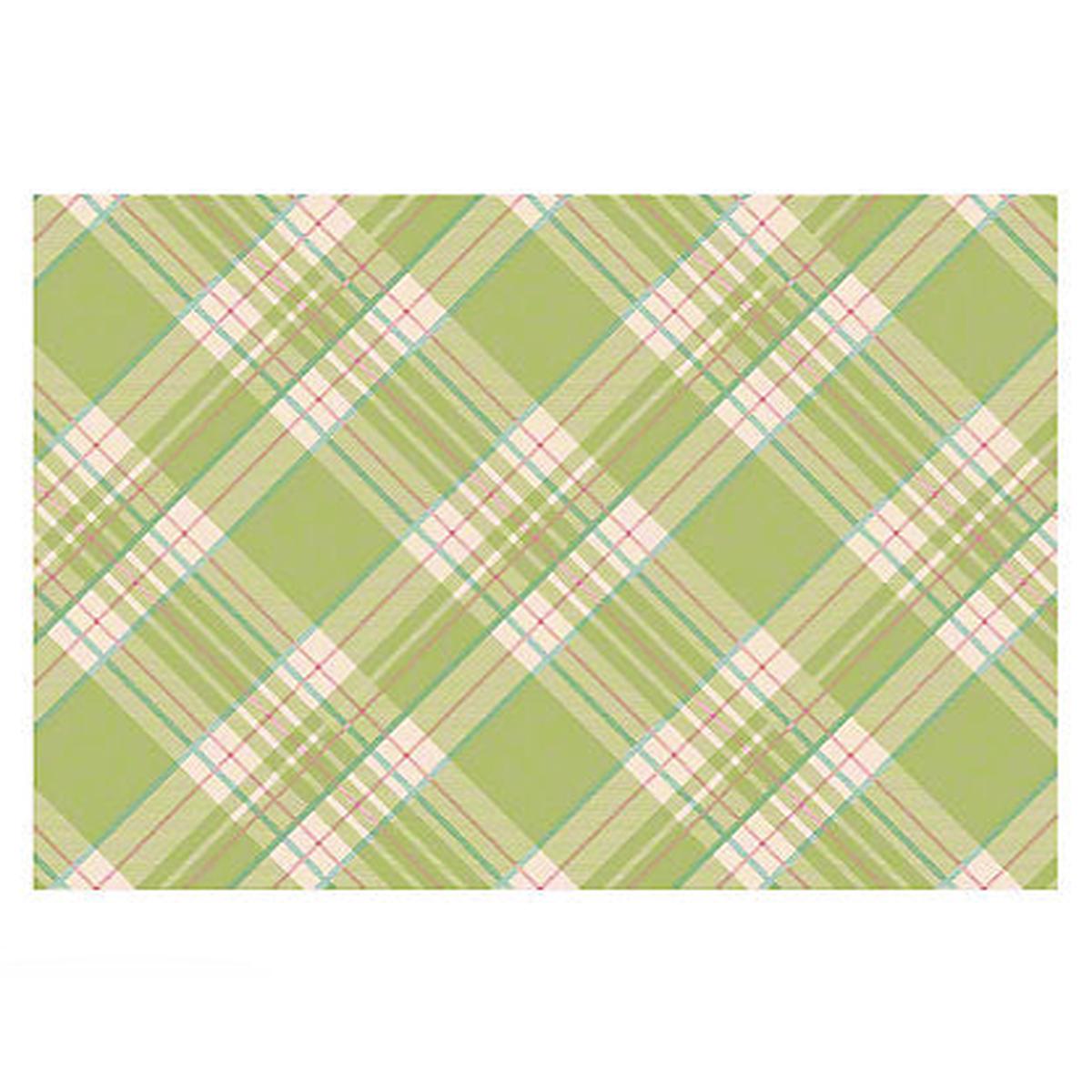 Bright Green Plaid Placemat