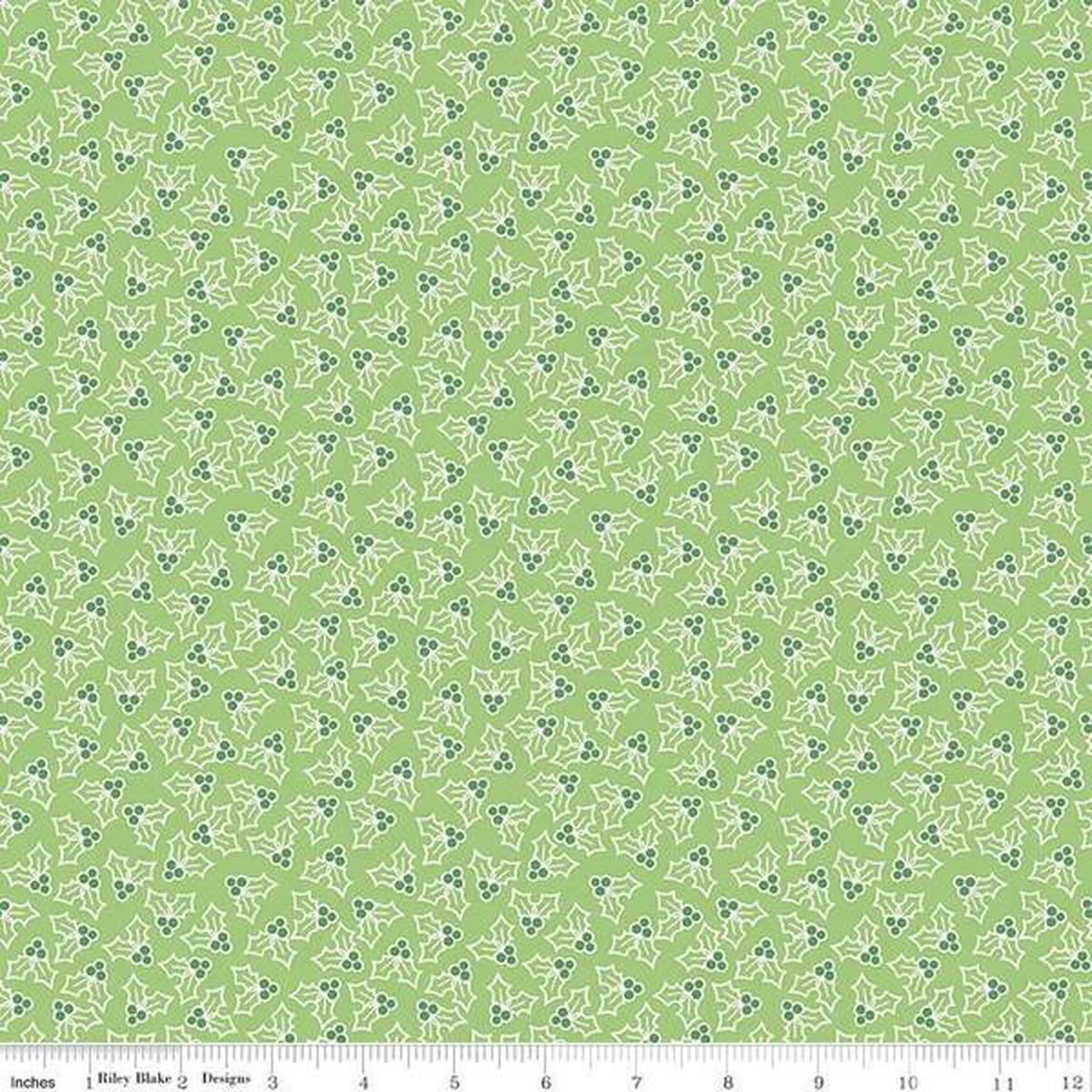 Fabric, COZY Christmas by Lori Holt of Bee in My Bonnet - Holly, Green