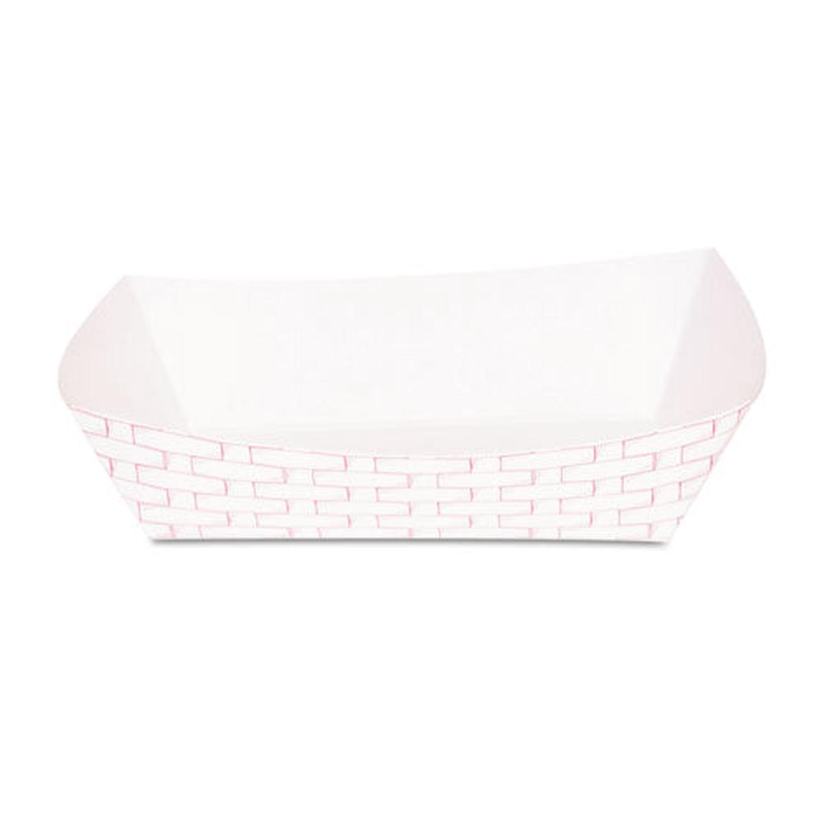 Paper Food Baskets, 5lb Capacity, Red-white, 500-carton