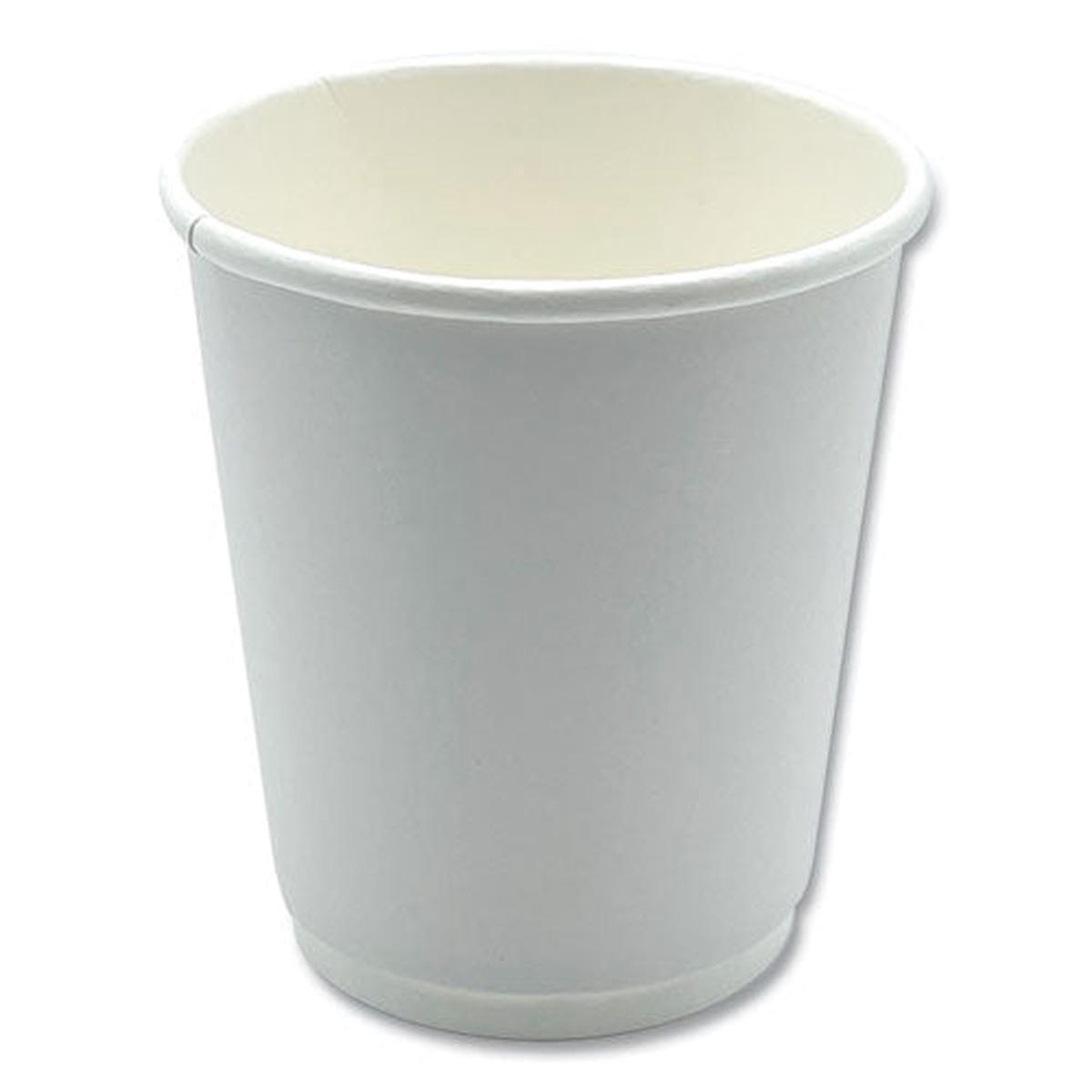 Paper Hot Cups, Double-walled, 8 Oz, White, 25/pack