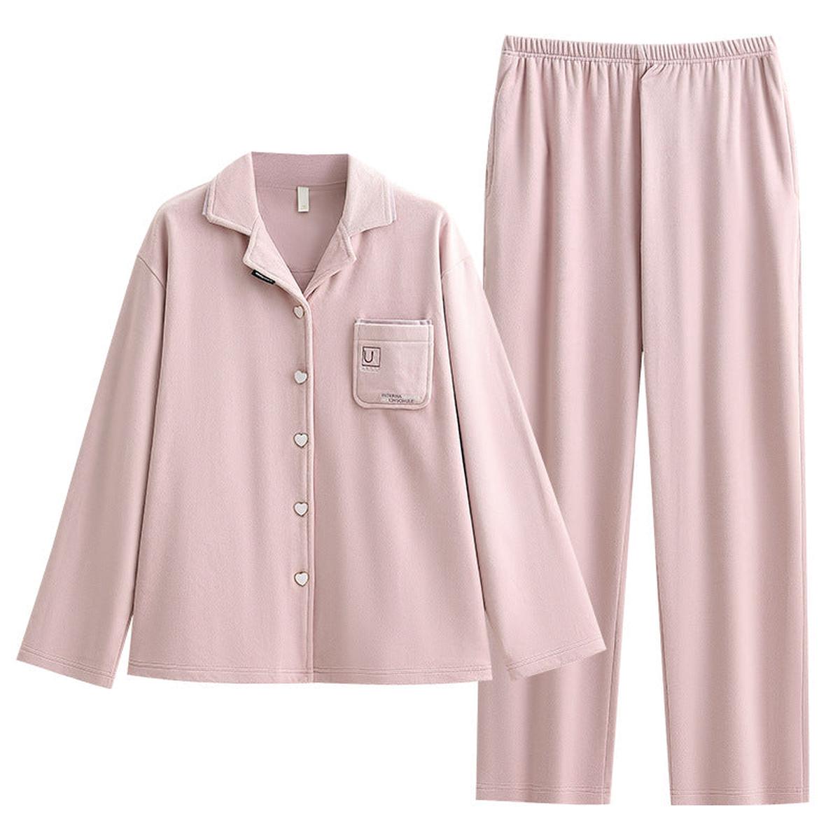 Pajamas with fleece warm home clothes for women