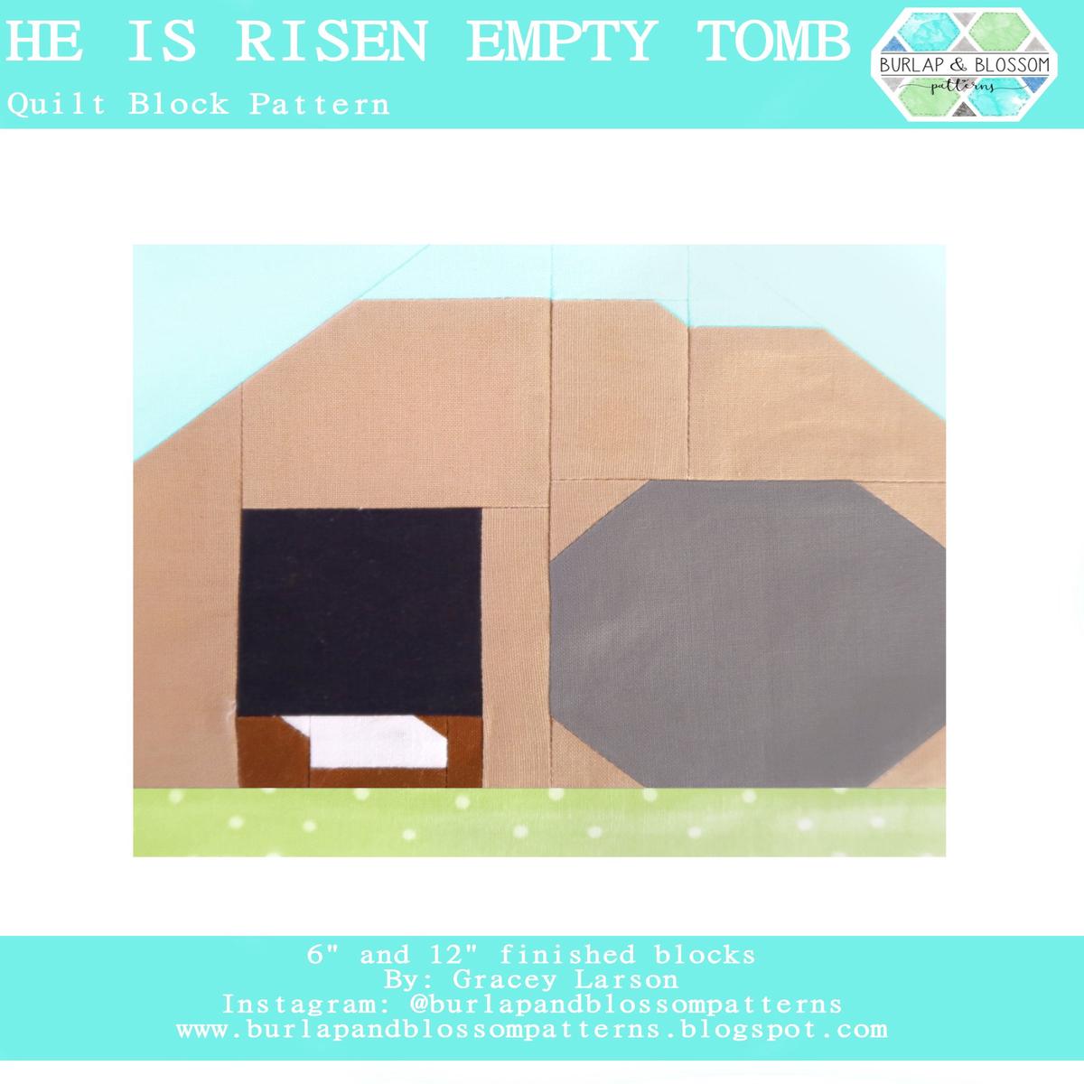 Pattern, He Is Risen - Empty Tomb Quilt Block by Burlap and Blossom (digital download)