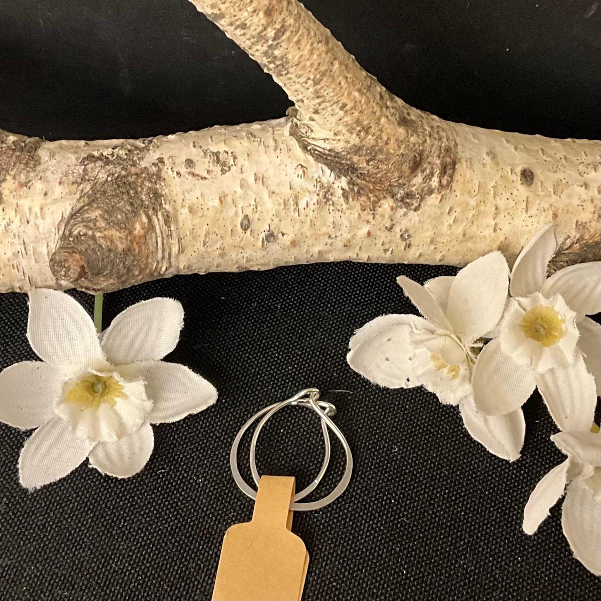 5/8 Flat Hoop Sterling Silver Earrings
