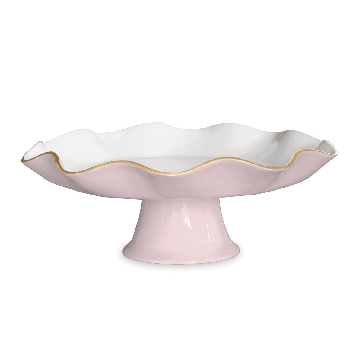 ENCANTO Carola Pedestal Cake Plate -Carmelia and White