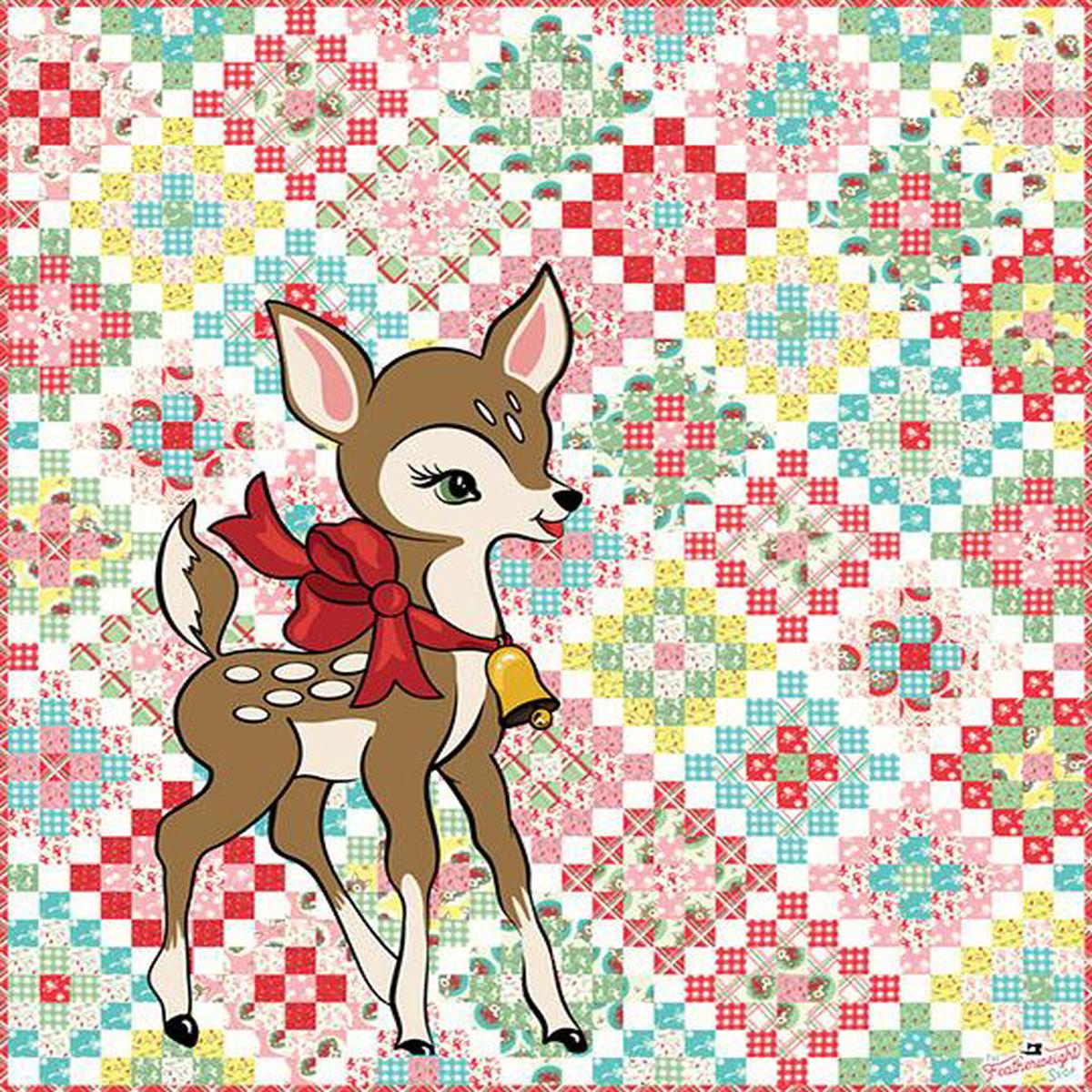Fabric, Deer Christmas Deer Quilt Kit by Urban Chiks for Moda