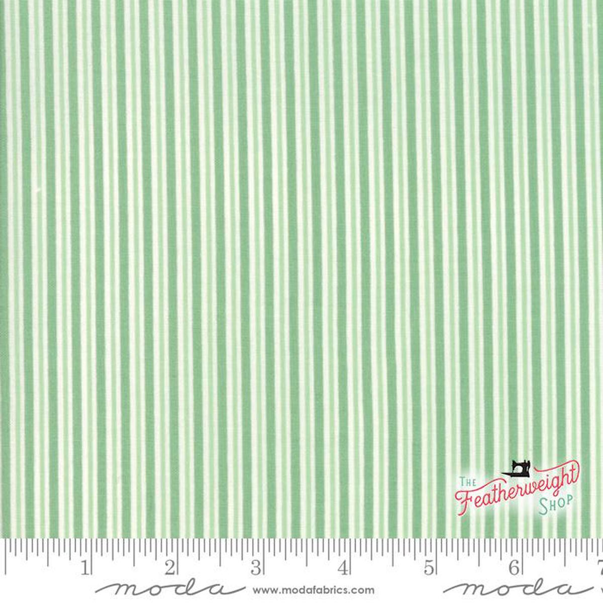 Fabric, Swell Sweet Christmas Spearmint by Urban Chiks for Moda - GREEN WHITE STRIPES (by the yard)