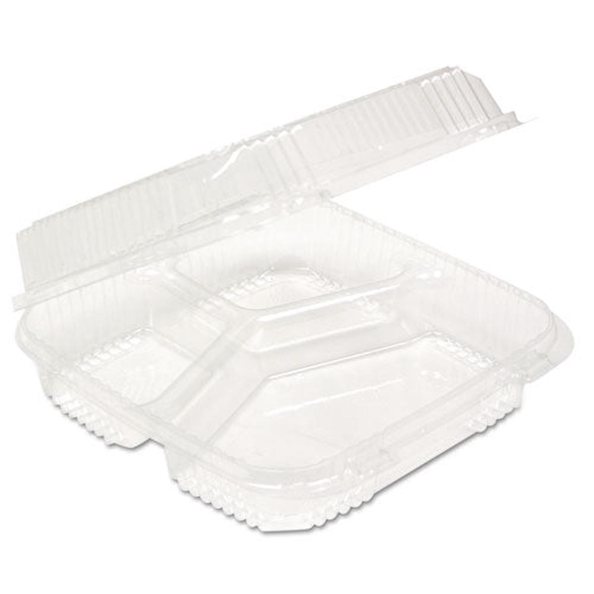 Clearview Smartlock Food Containers, 3-comp., 8 13-64x8 11-32x2 29-32, 200-ct