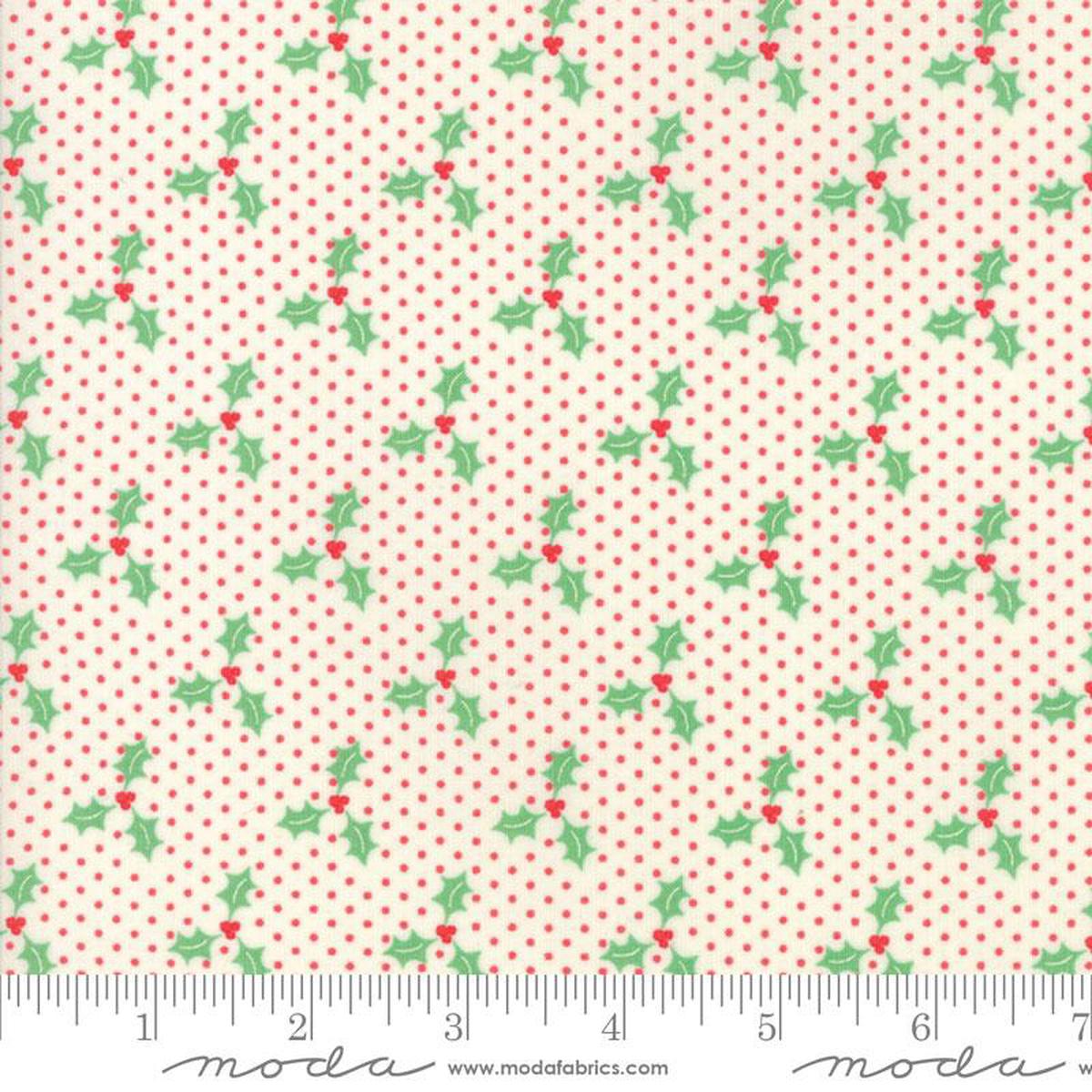 Fabric, Swell Sweet Christmas by Urban Chiks for Moda Fabrics - Holly Red Dots