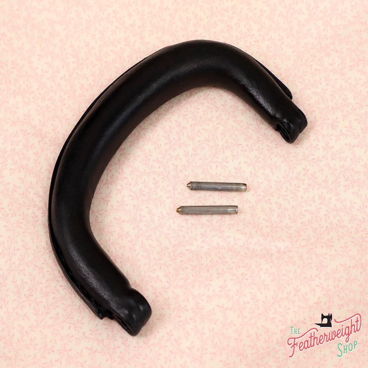 Case Handle, Black Leather with Pins