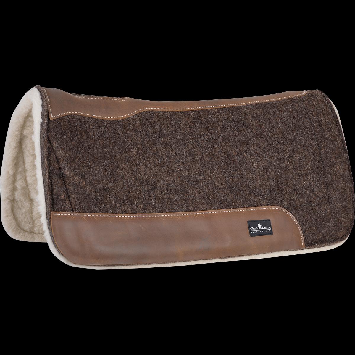 Classic Equine Blended Felt Saddle Pad with Fleece Bottom, 3/4-inch Thick, 30-inch x 30-inch