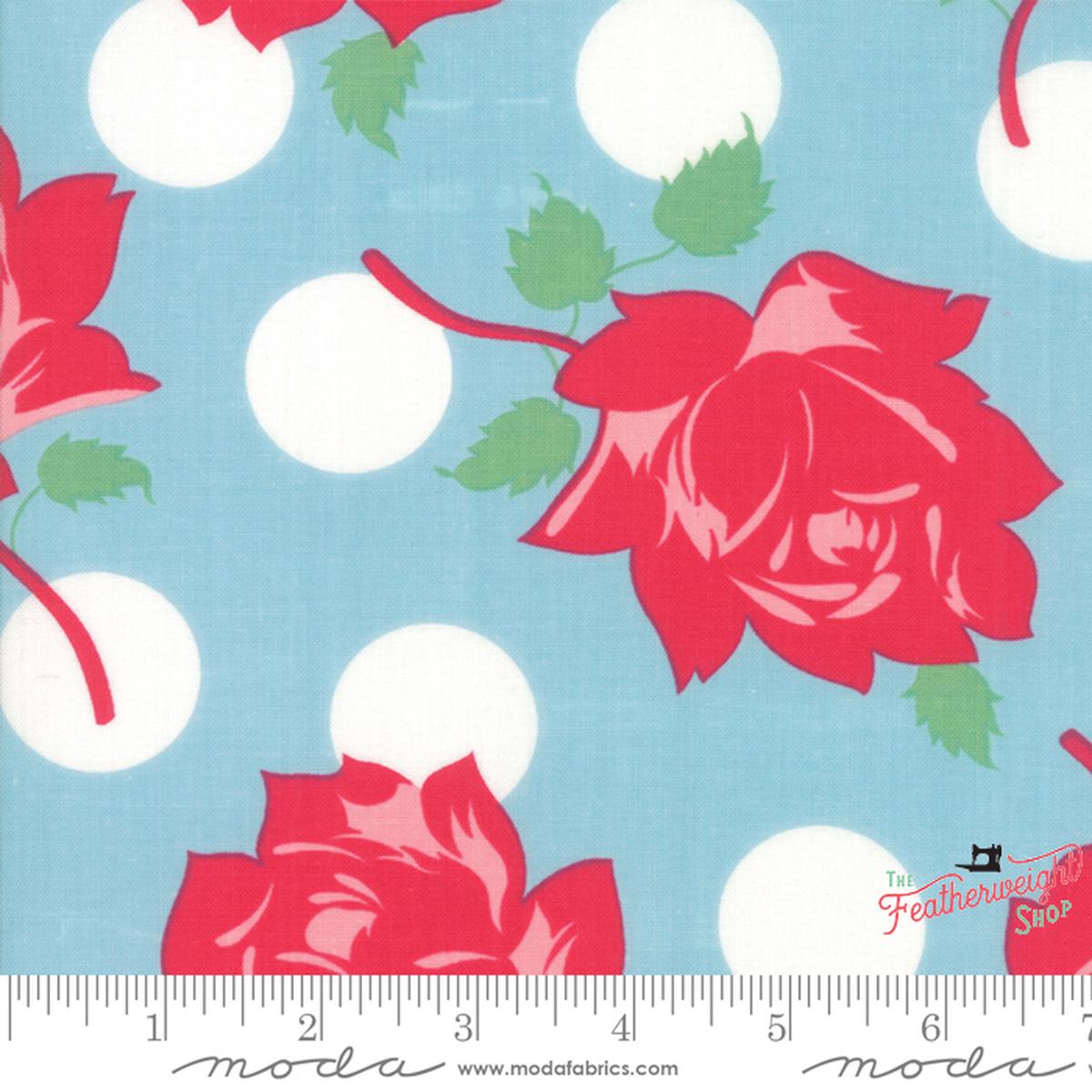 Fabric, Cheeky by Urban Chiks - FLORAL SWELL LIGHT BLUE (by the yard)