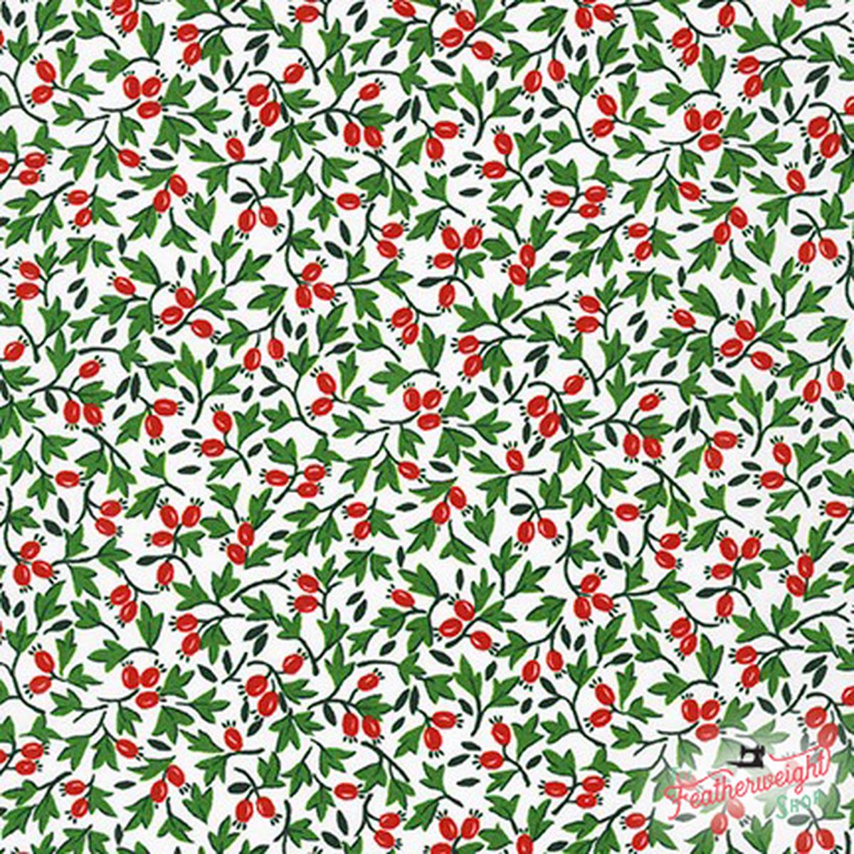Fabric, Yuletide Bells by Darlene Zimmerman for Robert Kaufman - HOLLY BERRIES (by the yard)