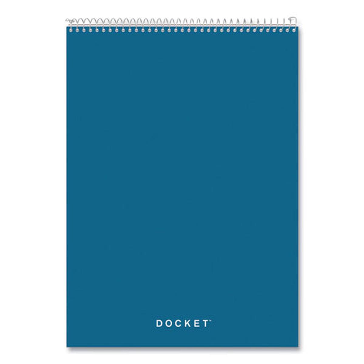 Docket Ruled Wirebound Pad With Cover, 1 Subject, Wide-legal Rule, Blue Cover, 8.5 X 11.75, 70 Sheets