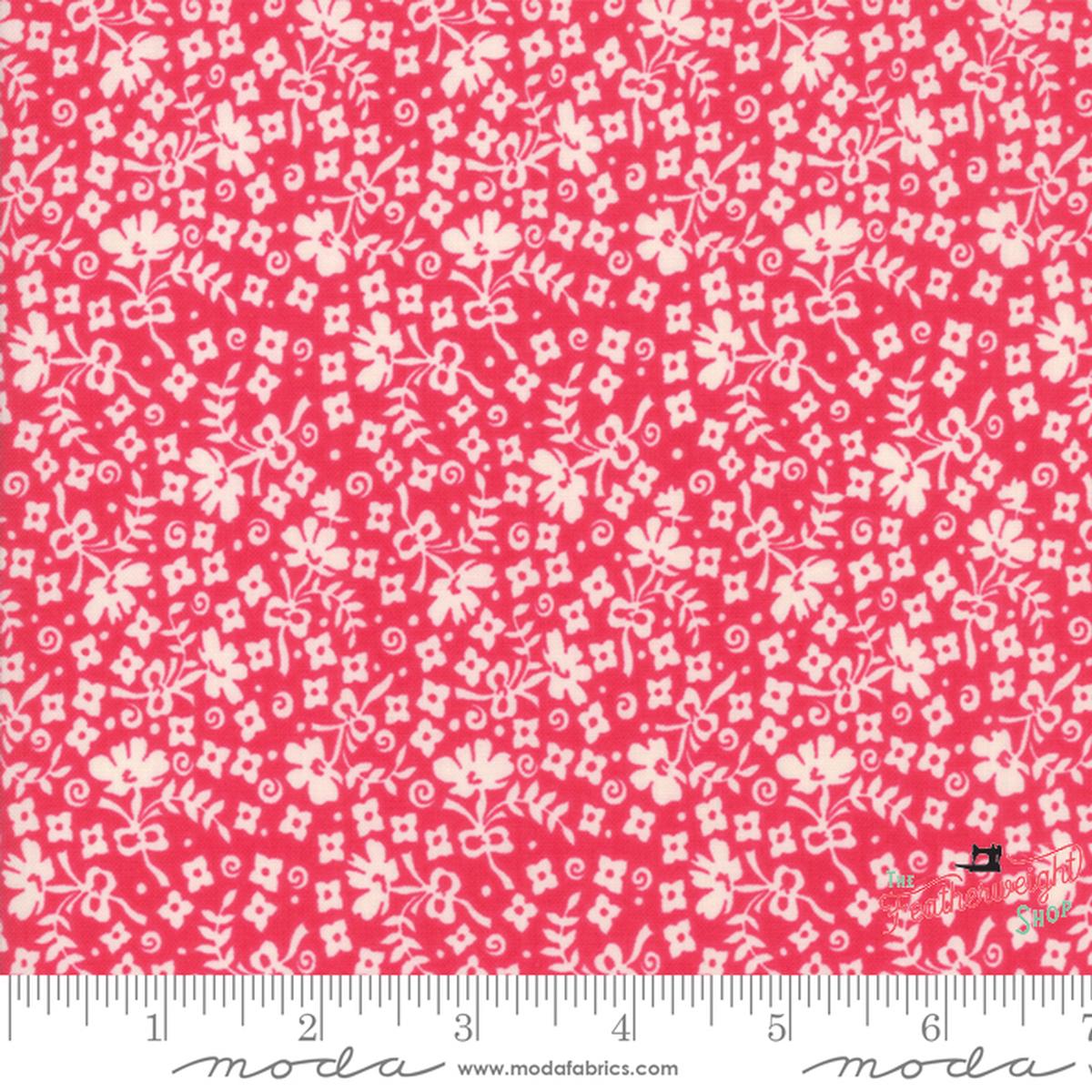 Fabric, Cheeky by Urban Chiks - FLORAL DITZY RED (by the yard)