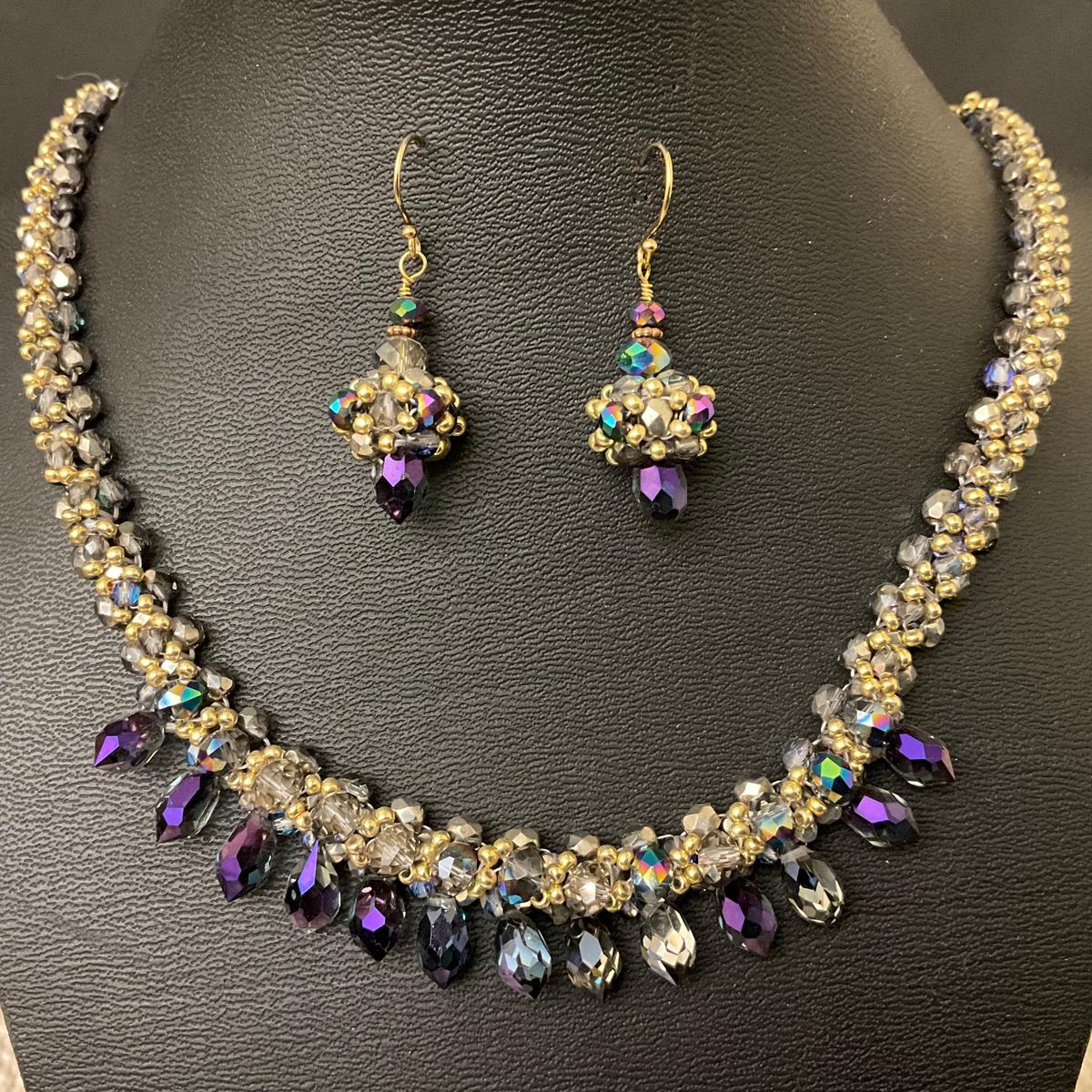 Goblinessa Choker Set Gray, Blue, Violet Sparkle